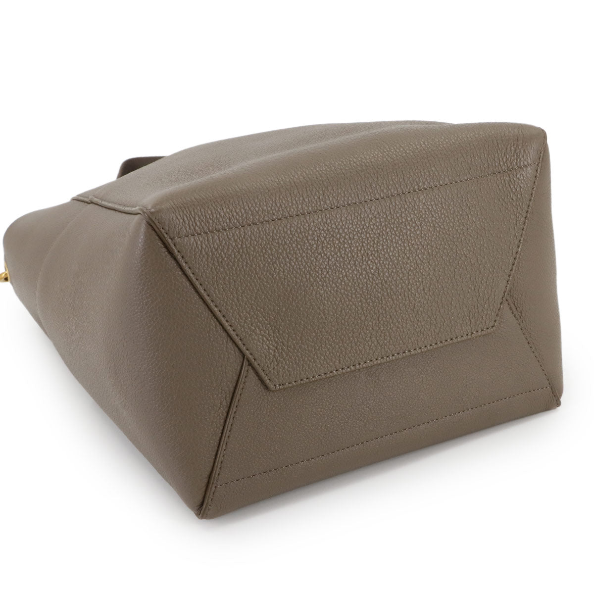 Sangle Medium Bucket Shoulder Bag Leather Taupe 189593 Purse