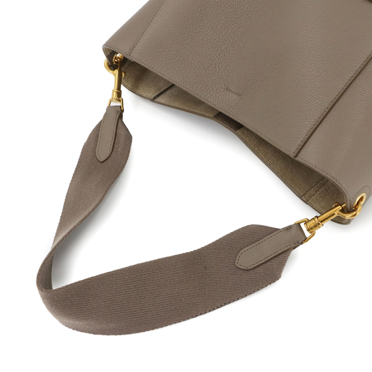 Sangle Medium Bucket Shoulder Bag Leather Taupe 189593 Purse