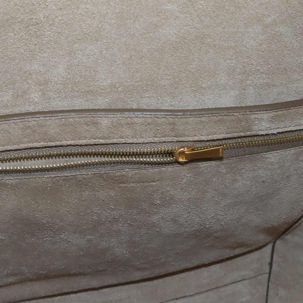 Sangle Medium Bucket Shoulder Bag Leather Taupe 189593 Purse