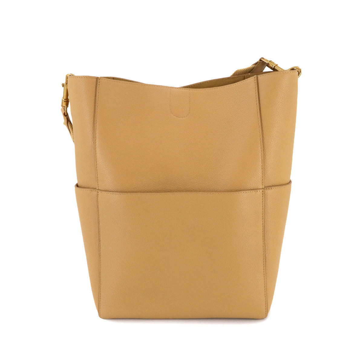 Sangle Medium Bucket Shoulder Bag Leather Cumin 189593 Purse