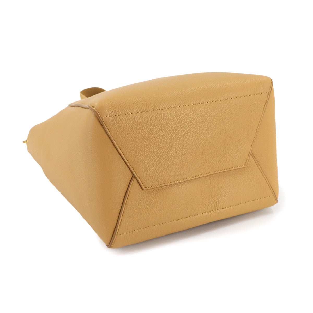 Sangle Medium Bucket Shoulder Bag Leather Cumin 189593 Purse