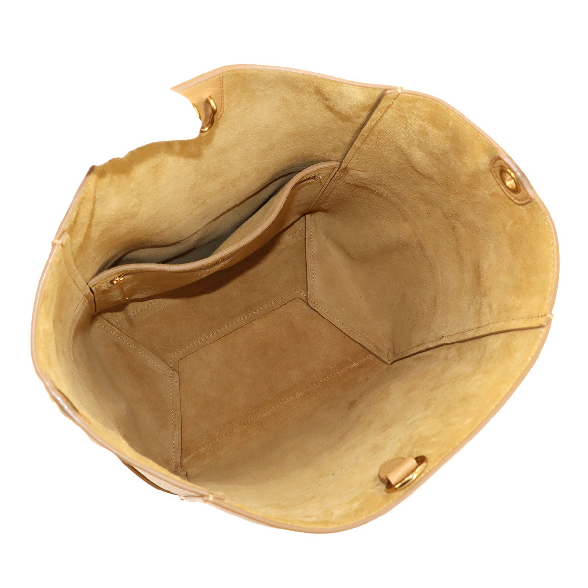 Sangle Medium Bucket Shoulder Bag Leather Cumin 189593 Purse