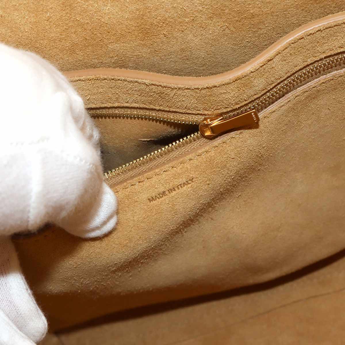 Sangle Medium Bucket Shoulder Bag Leather Cumin 189593 Purse