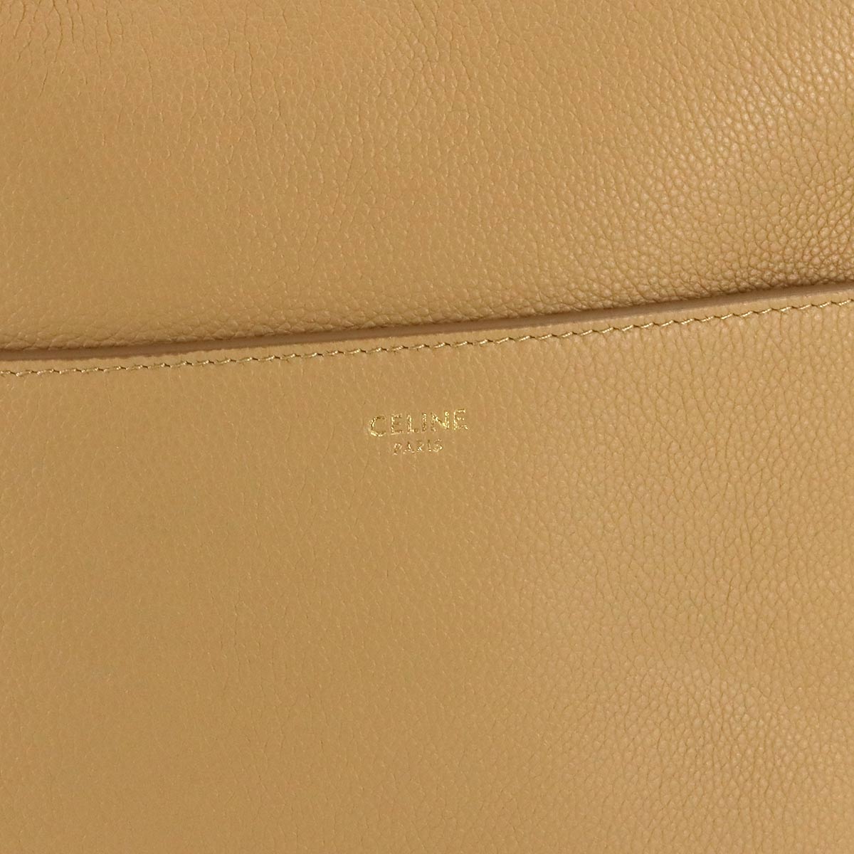 Sangle Medium Bucket Shoulder Bag Leather Cumin 189593 Purse