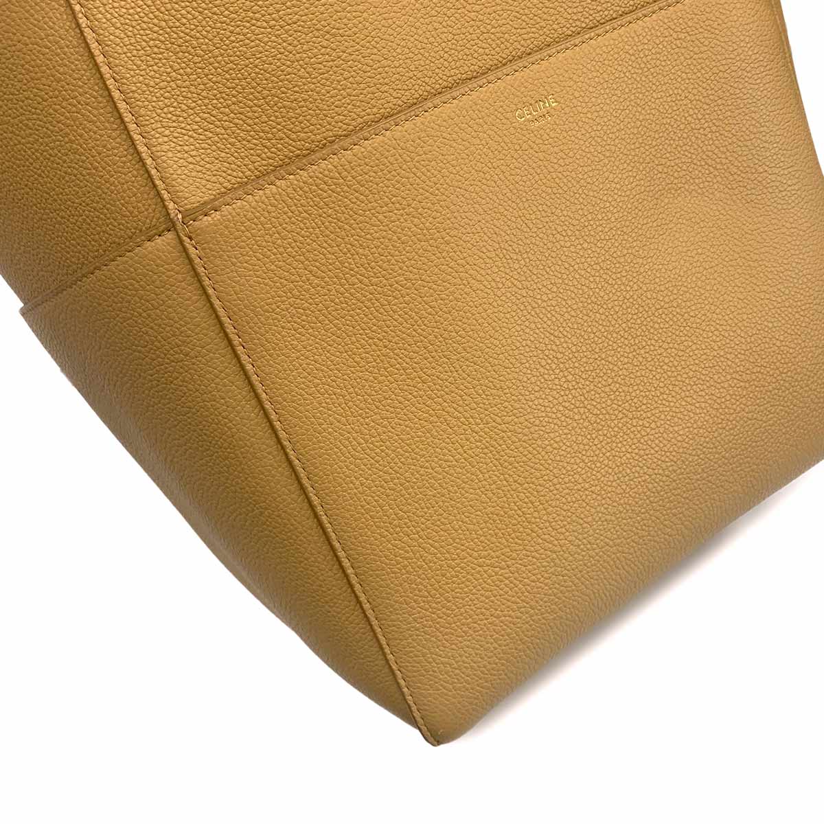 Sangle Medium Bucket Shoulder Bag Leather Cumin 189593 Purse