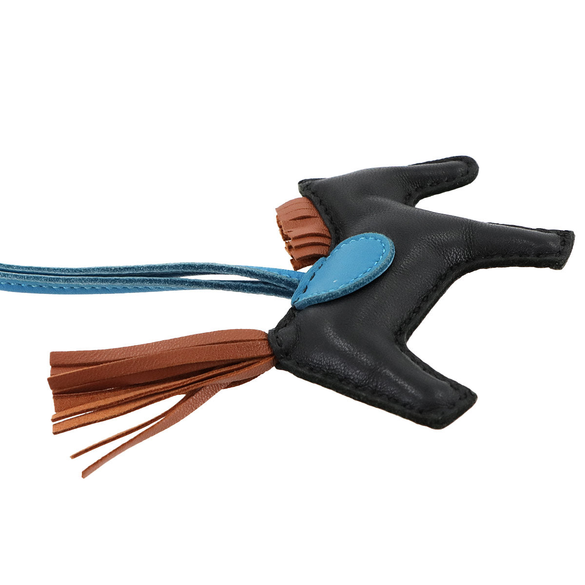 Rodeo PM Bag Charm Agneau Milo Black Gold Blue Zanzibar