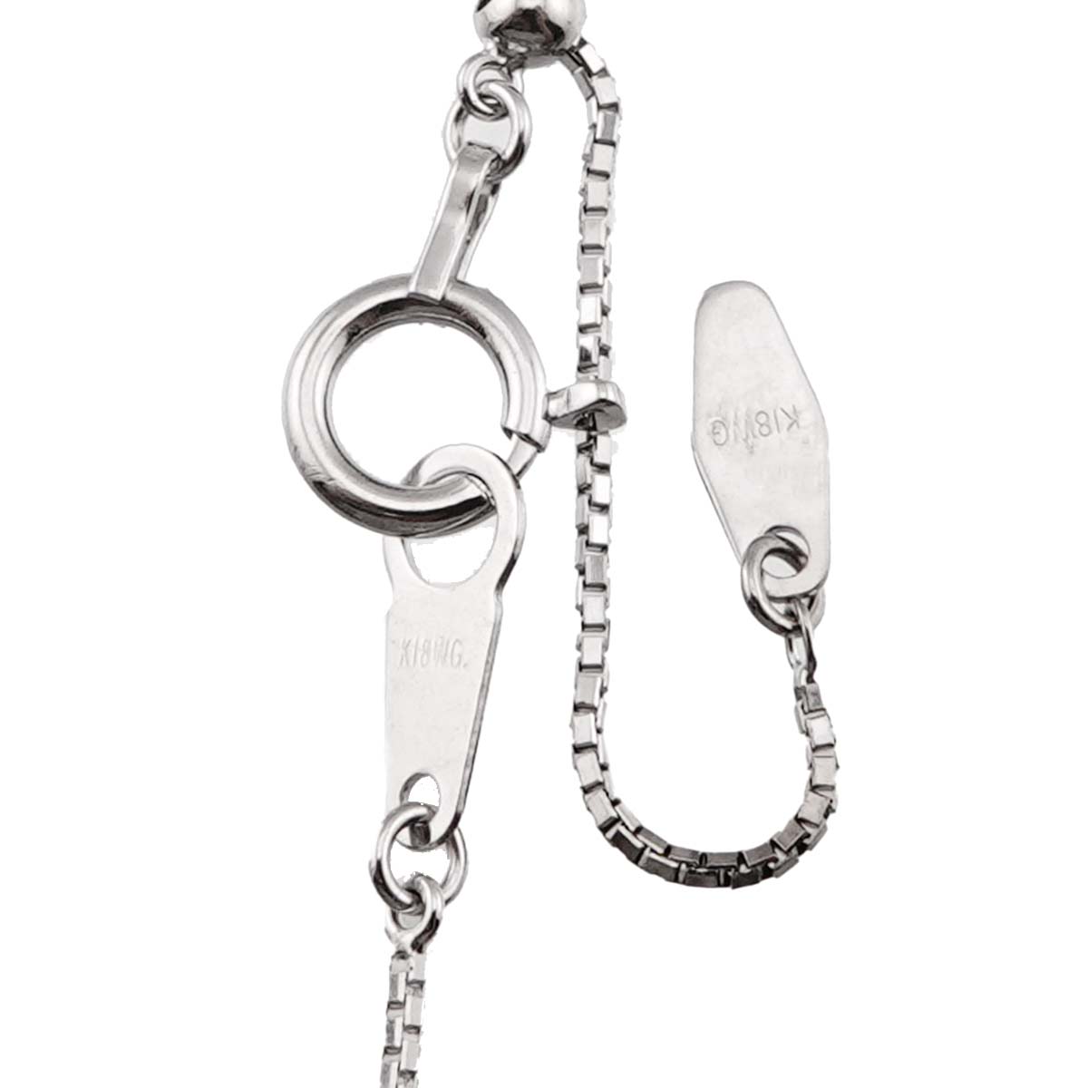 Emerald 0.26ct Diamond 0.30ct Necklace 18K K18 WG White Gold 750