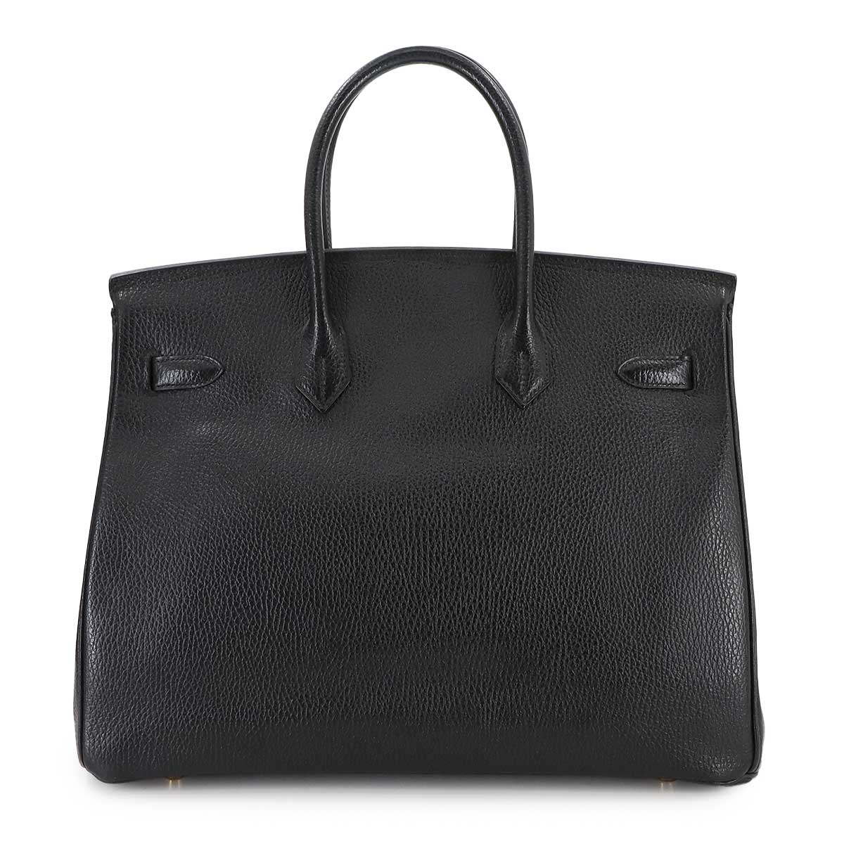 Birkin 35 Ardennes Leather Black Hand Bag Vintage Purse