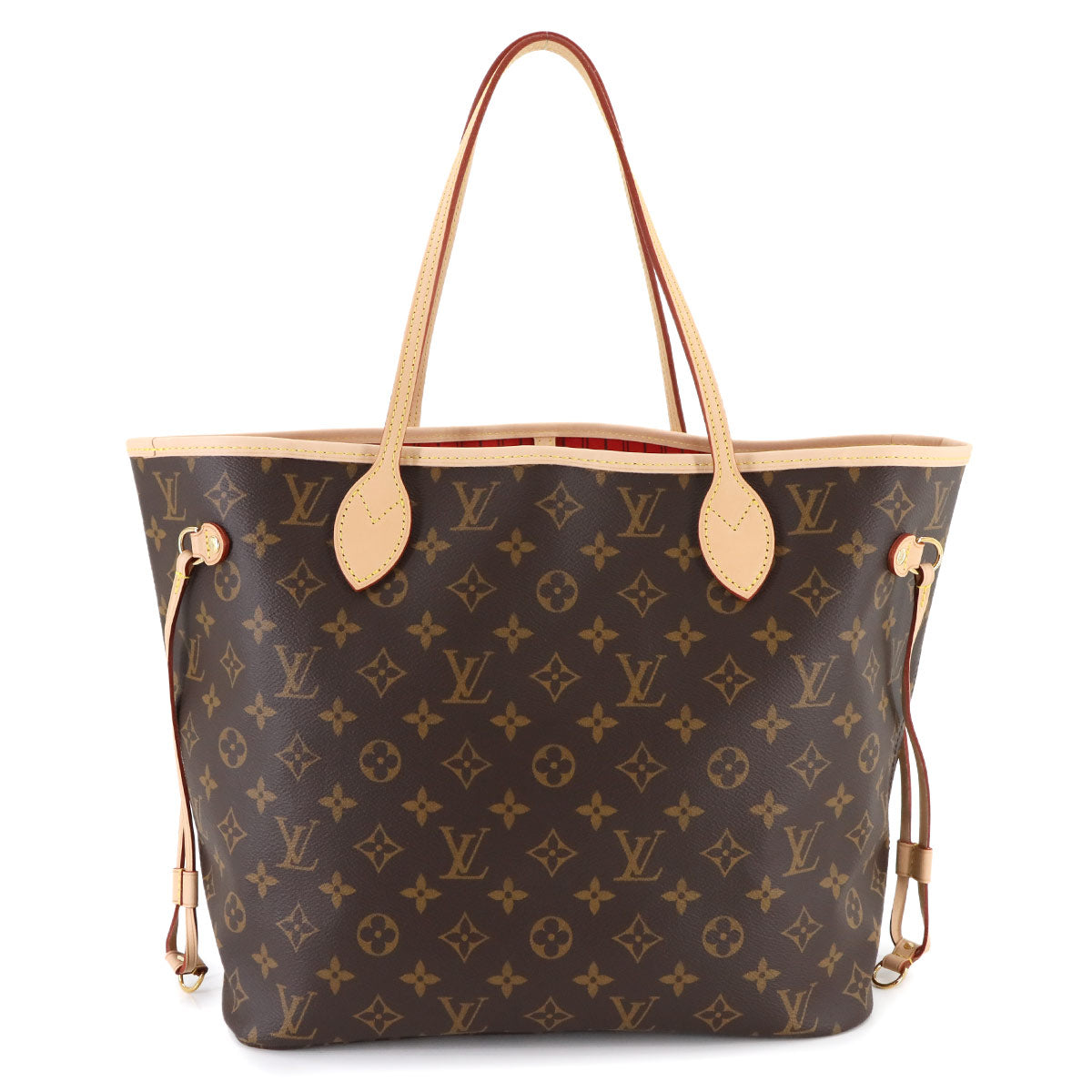 Monogram Neverfull MM Tote Bag Brown Cerise M46987