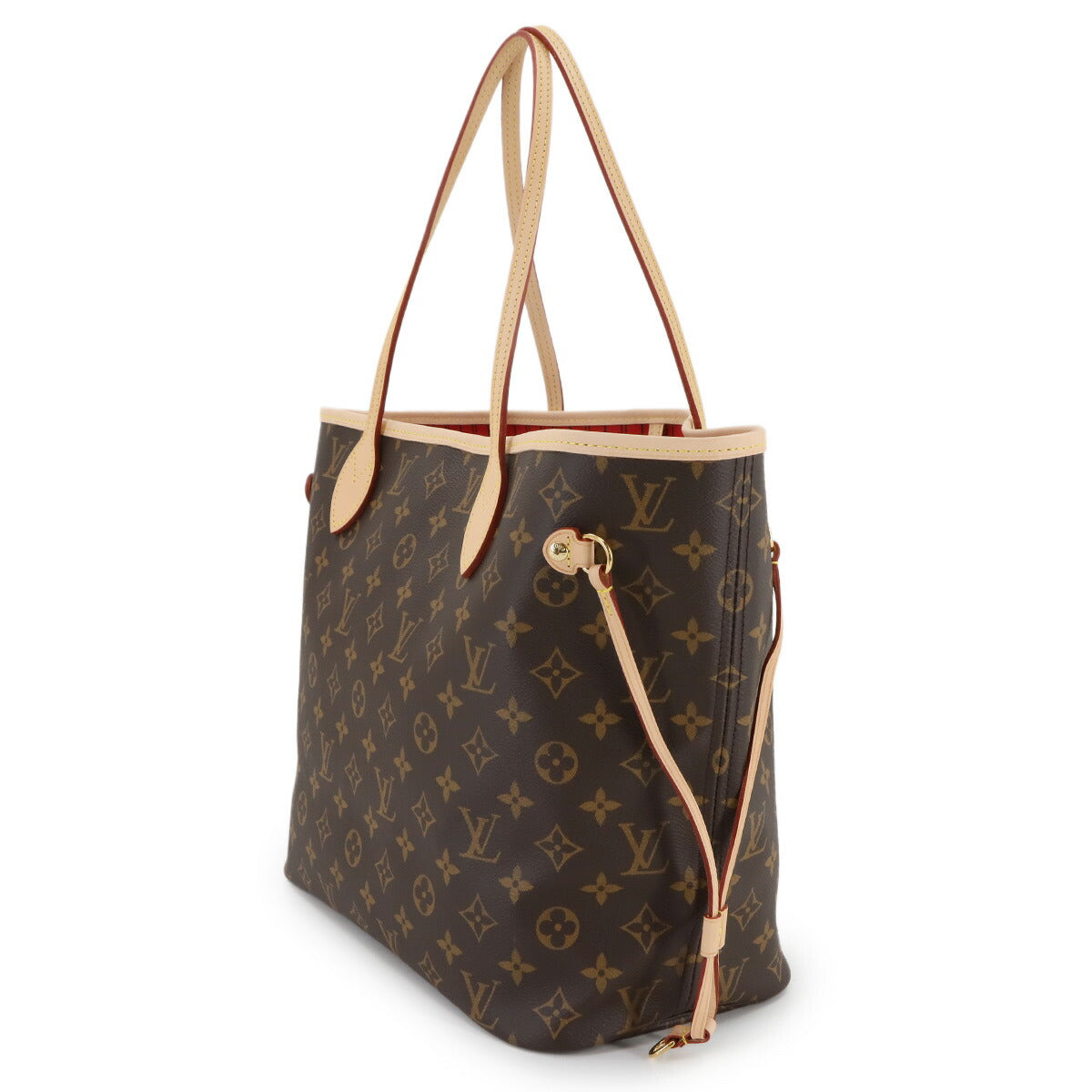Monogram Neverfull MM Tote Bag Brown Cerise M46987