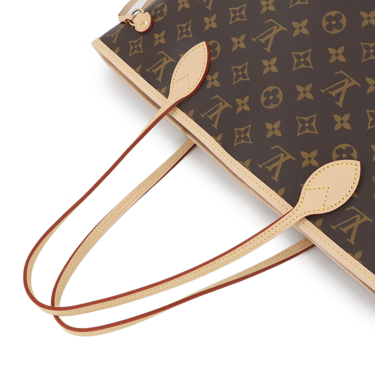 Monogram Neverfull MM Tote Bag Brown Cerise M46987