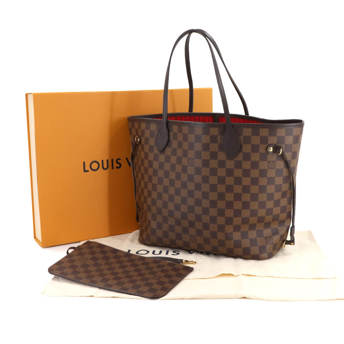 Damier Neverfull MM Tote Bag Ebene Cerise N40599 Purse