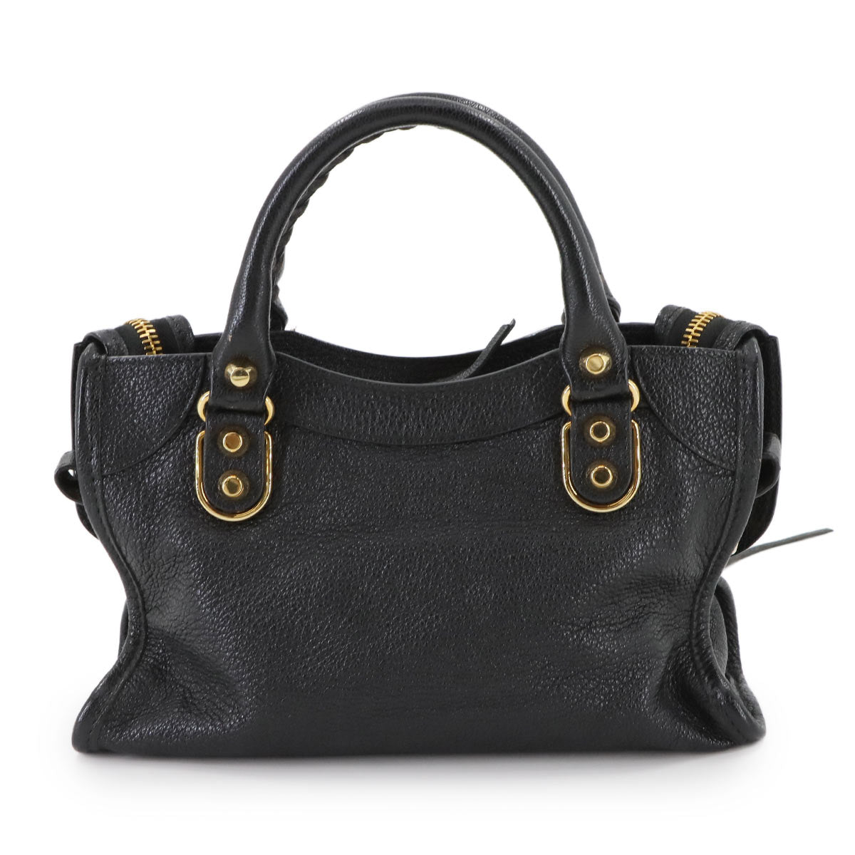 Classic Metalic Edge Mini City Hand Shoulder Bag Black