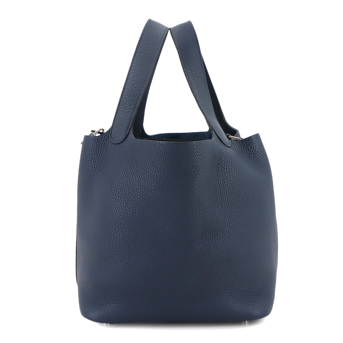 Picotin Lock MM Hand Bag Taurillon Clemence Bleu de Prusse