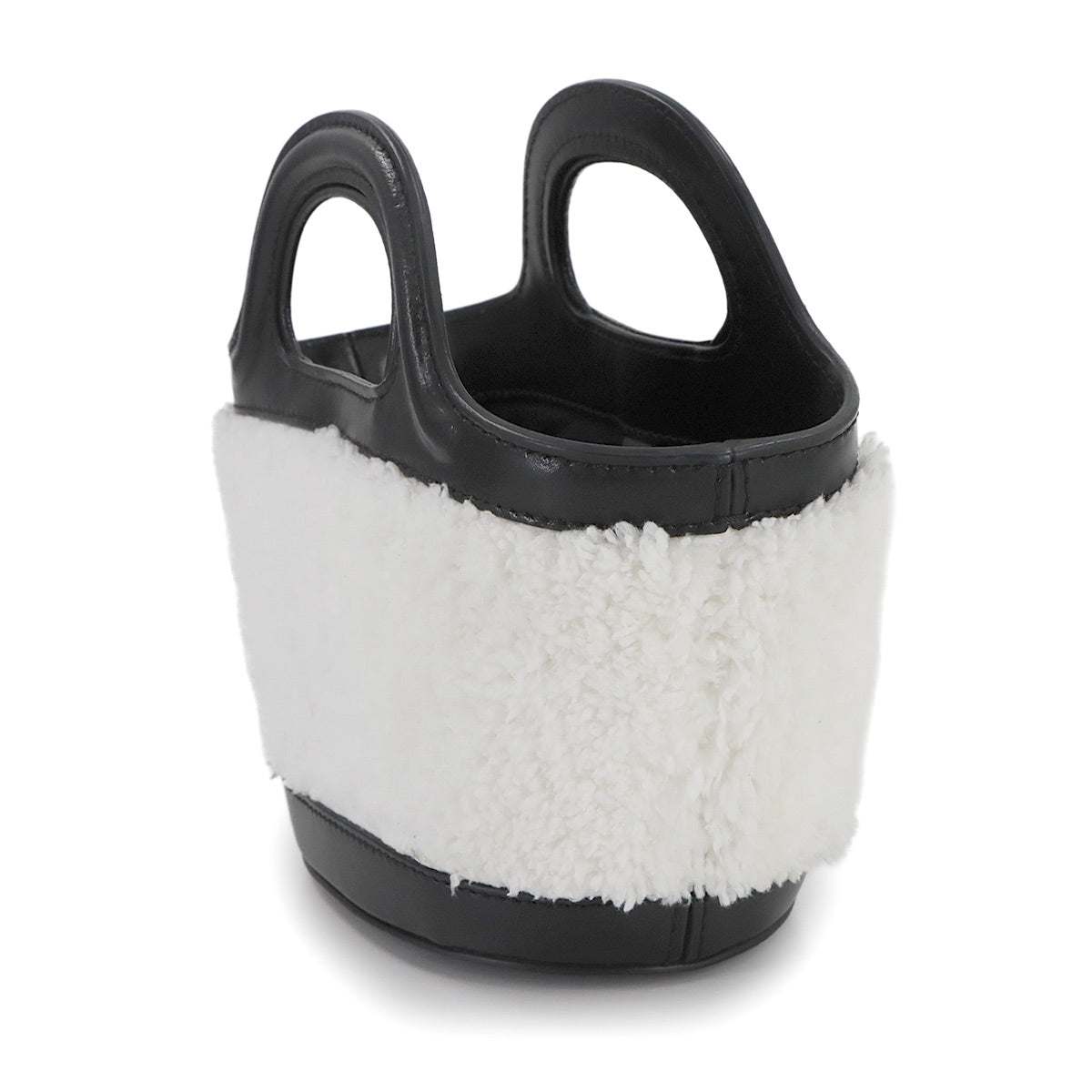 Tropicalia Micro Hand Shoulder Bag Polyester Leather White Black