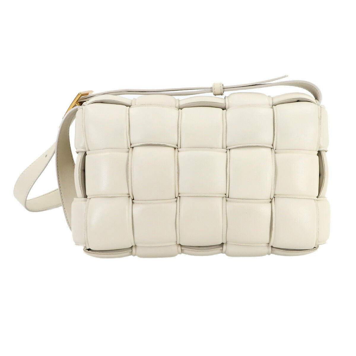 Intrecciato Padded Cassette Shoulder Bag White 591970