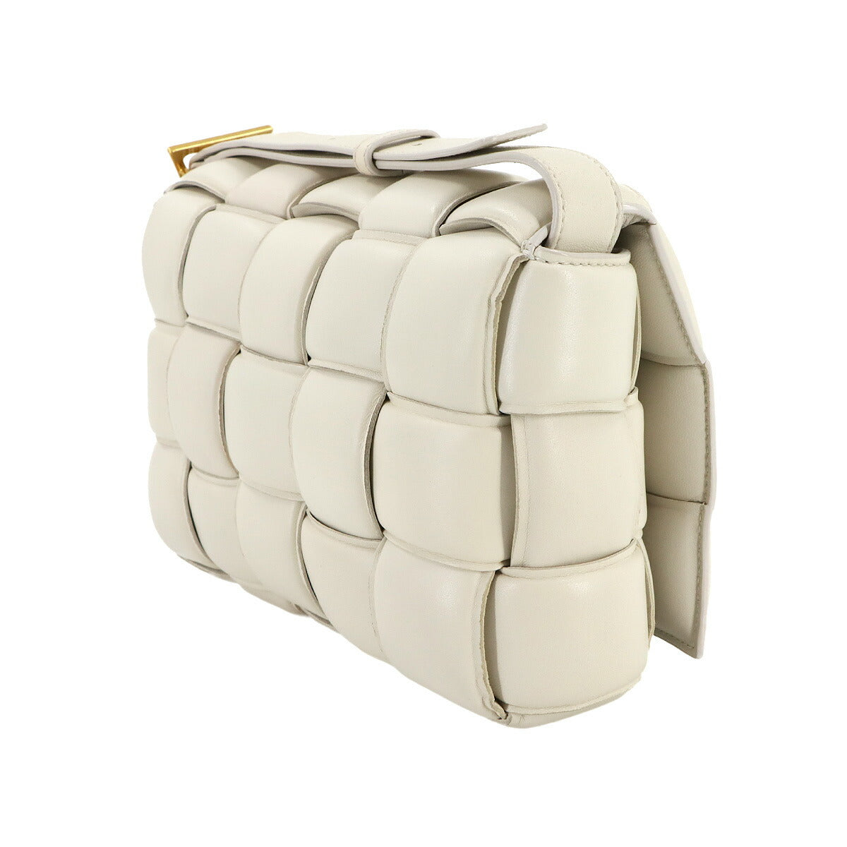 Intrecciato Padded Cassette Shoulder Bag White 591970
