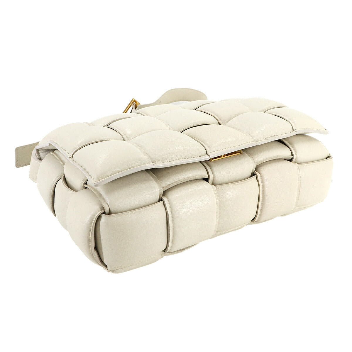 Intrecciato Padded Cassette Shoulder Bag White 591970