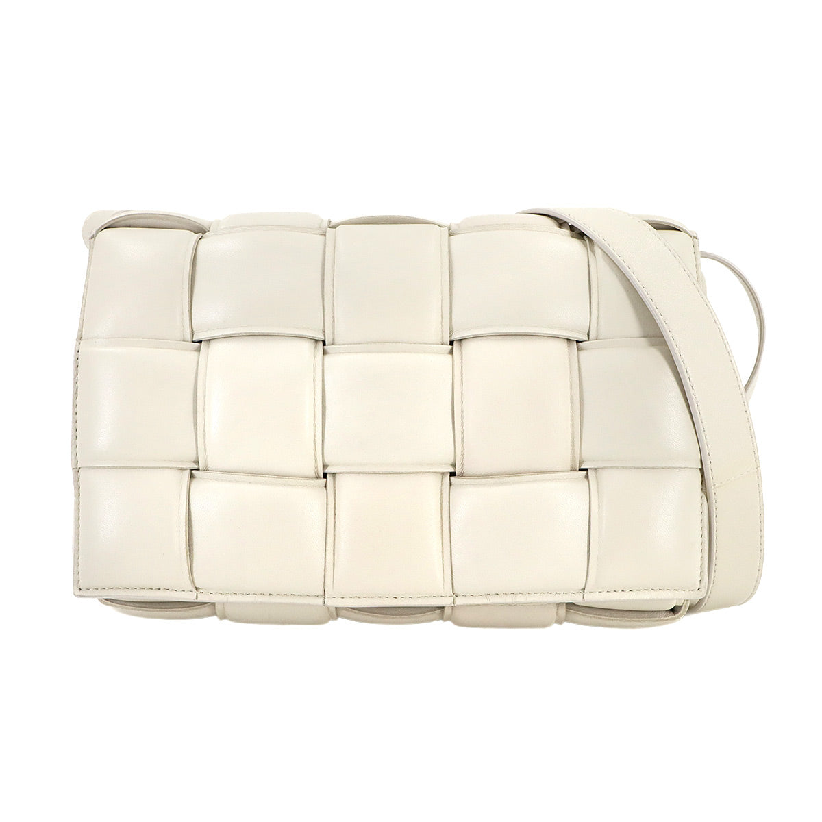 Intrecciato Padded Cassette Shoulder Bag White 591970
