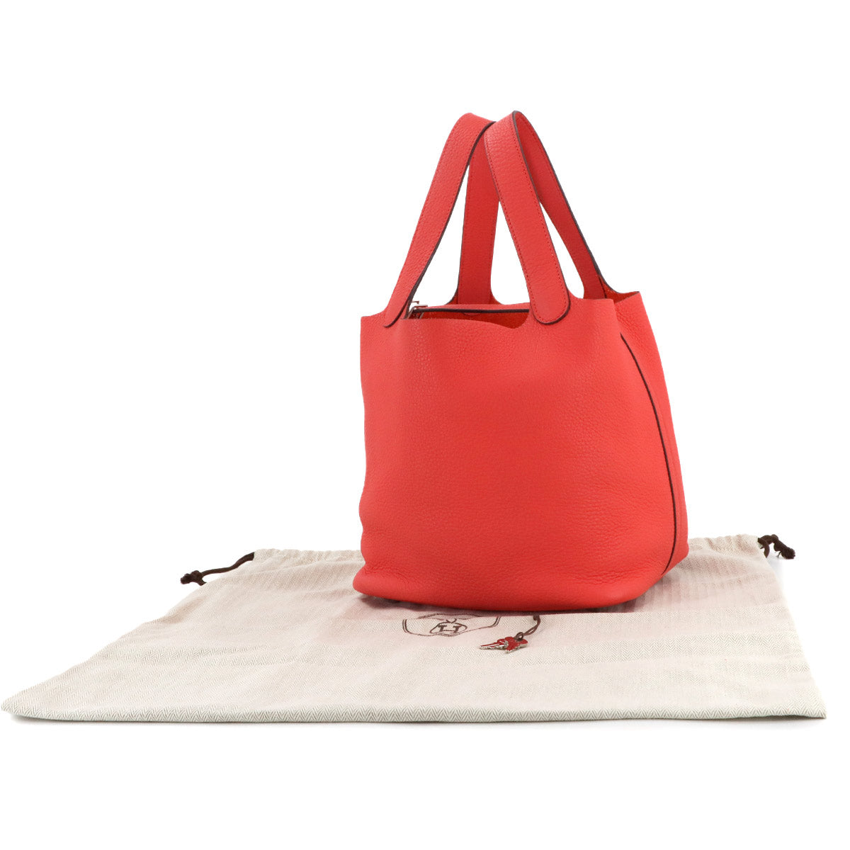 Picotin Lock MM Hand Bag Taurillon Clemence Rose Texese