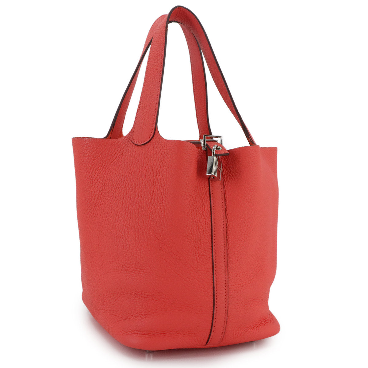 Picotin Lock MM Hand Bag Taurillon Clemence Rose Texese