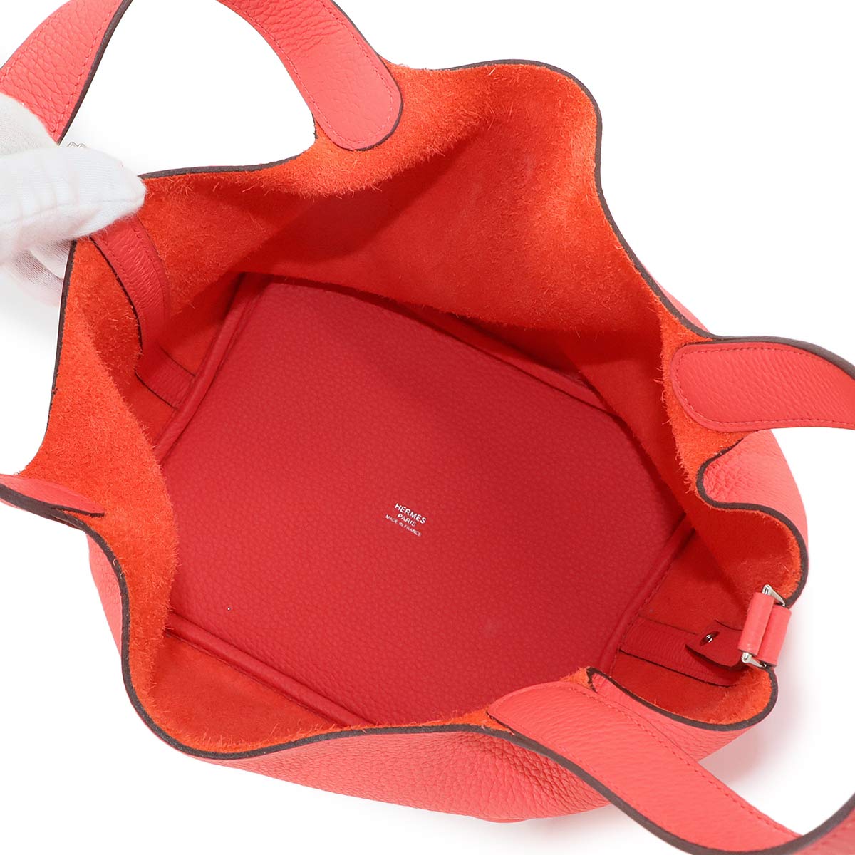 Picotin Lock MM Hand Bag Taurillon Clemence Rose Texese