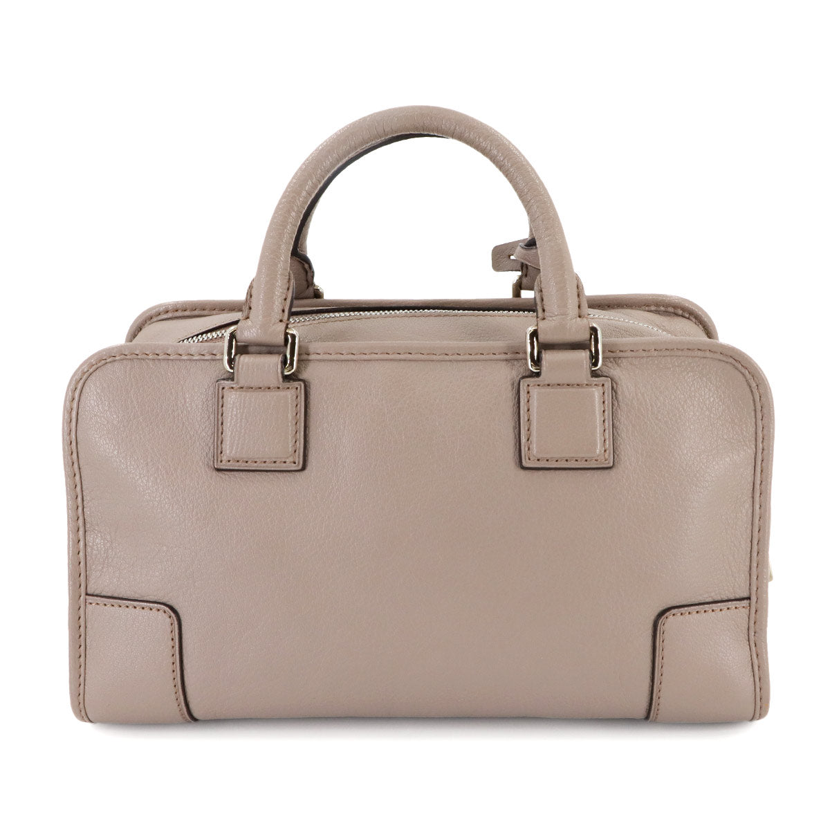 Amazona 28 Hand Bag Leather Beige Anagram Purse