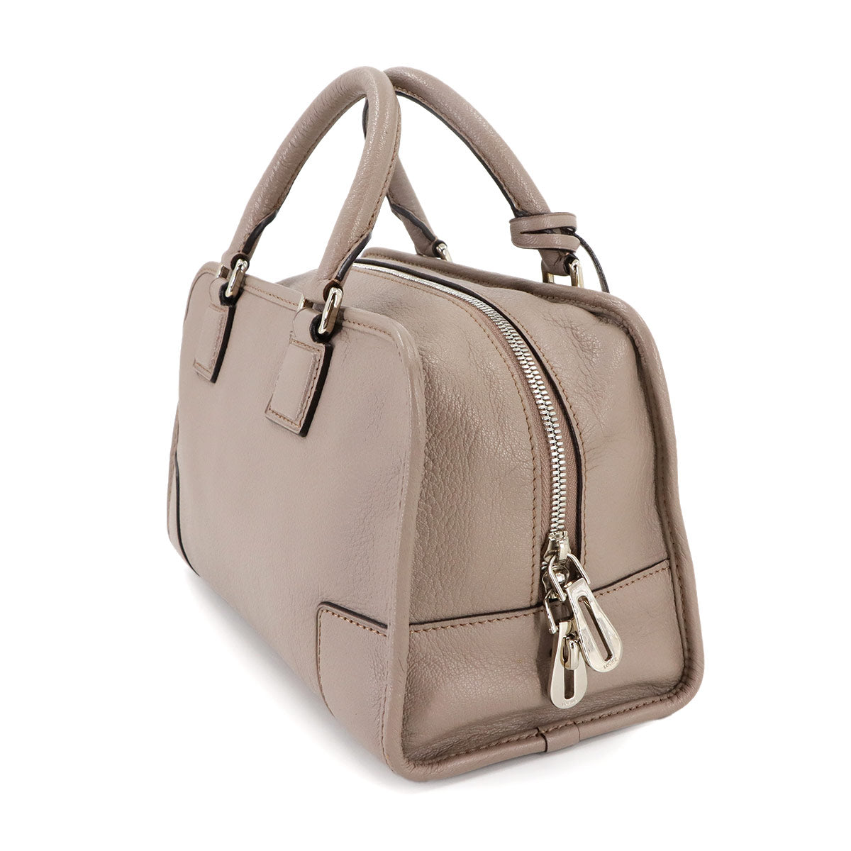 Amazona 28 Hand Bag Leather Beige Anagram Purse