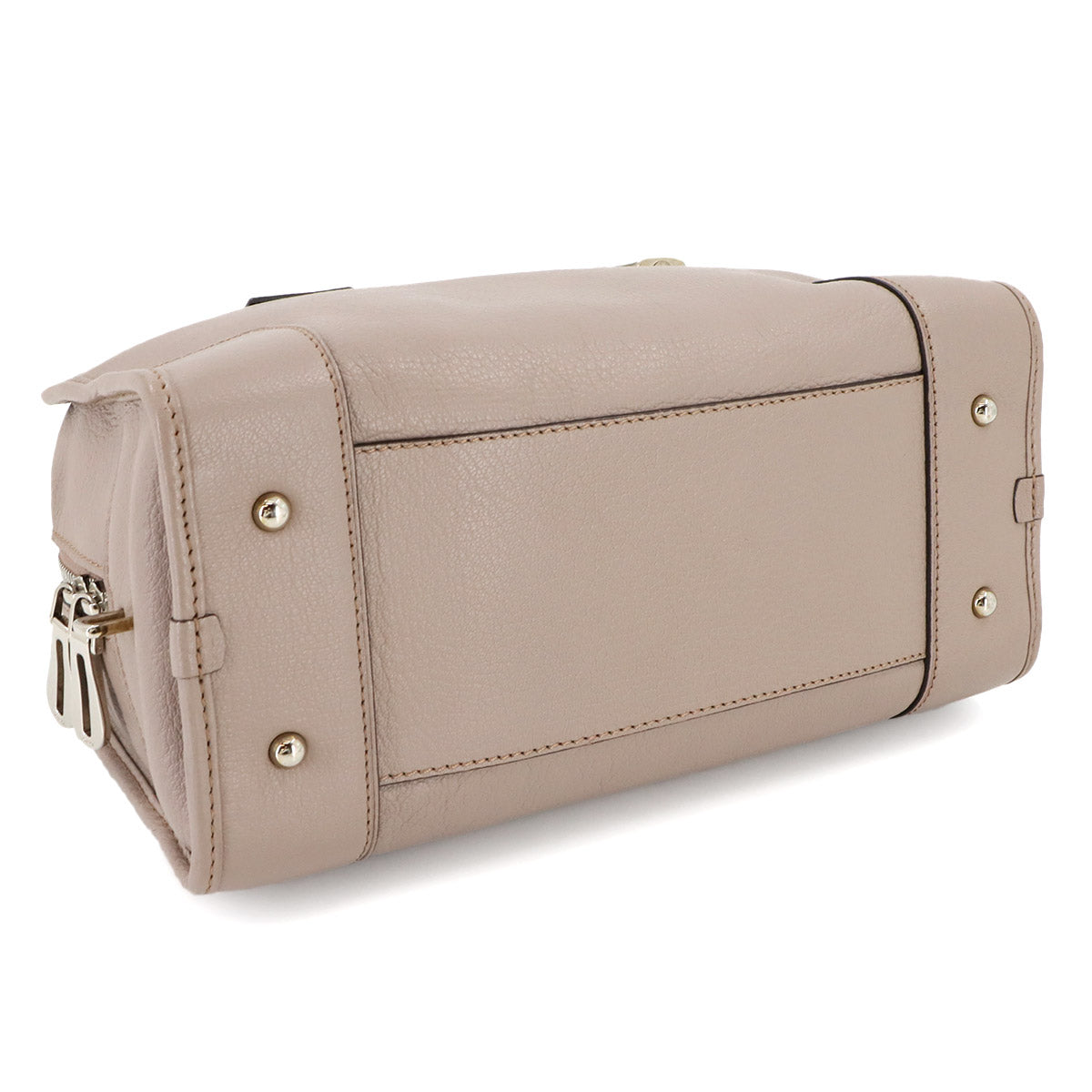 Amazona 28 Hand Bag Leather Beige Anagram Purse