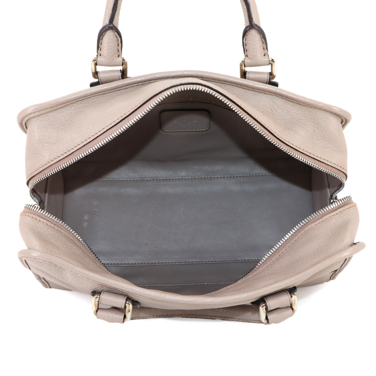 Amazona 28 Hand Bag Leather Beige Anagram Purse