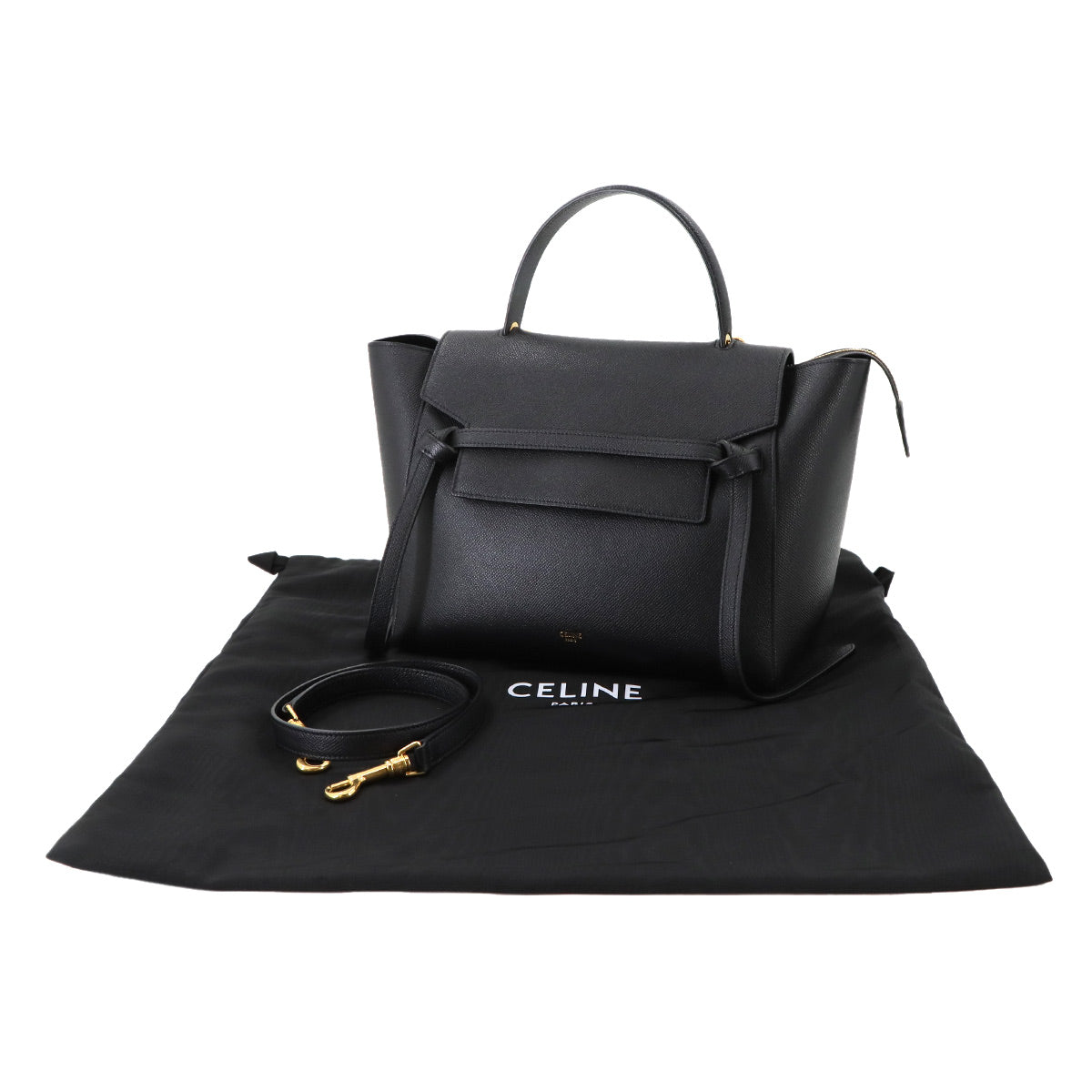 Belt Bag Mini 2way Hand Shoulder Bag Leather Black 189103