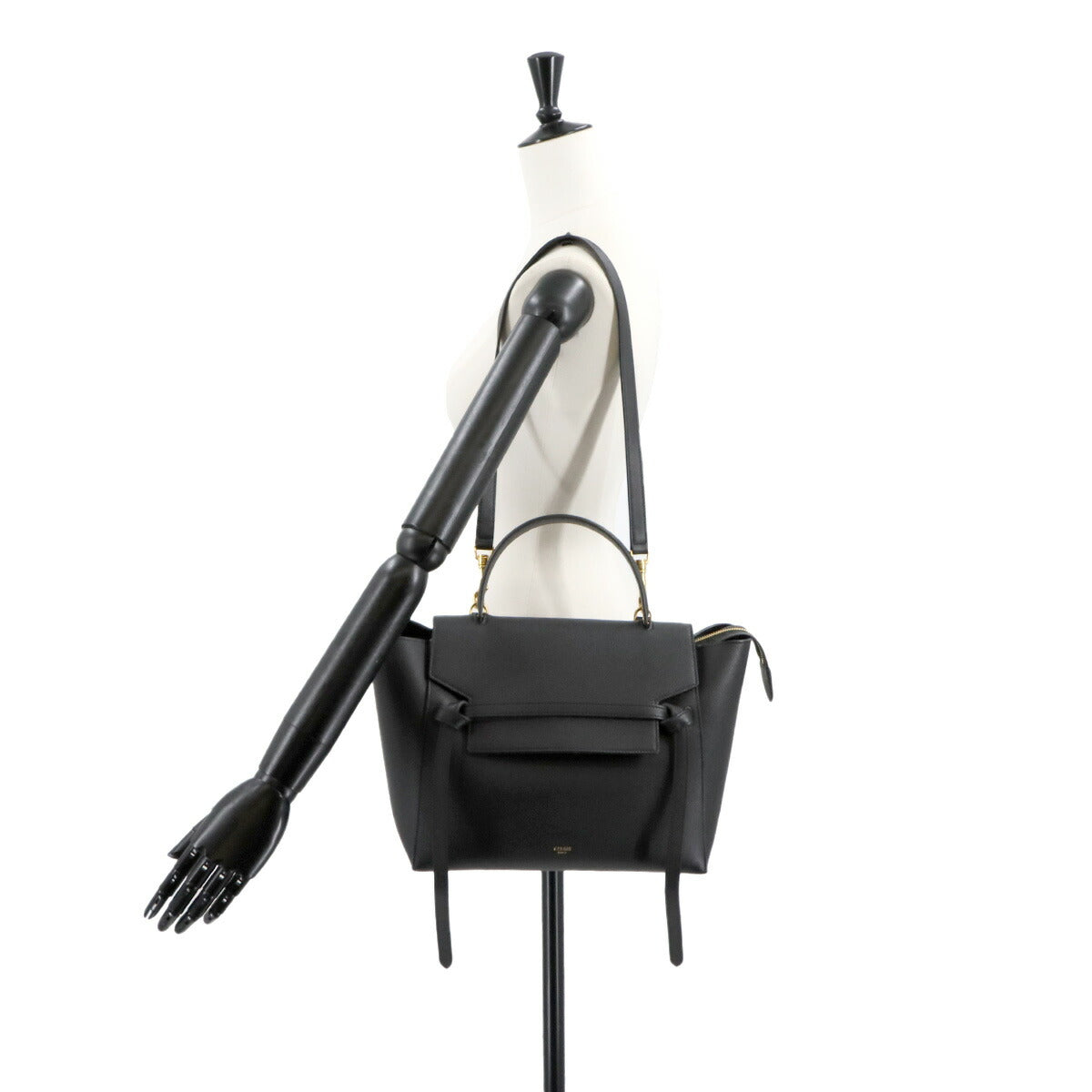 Belt Bag Mini 2way Hand Shoulder Bag Leather Black 189103