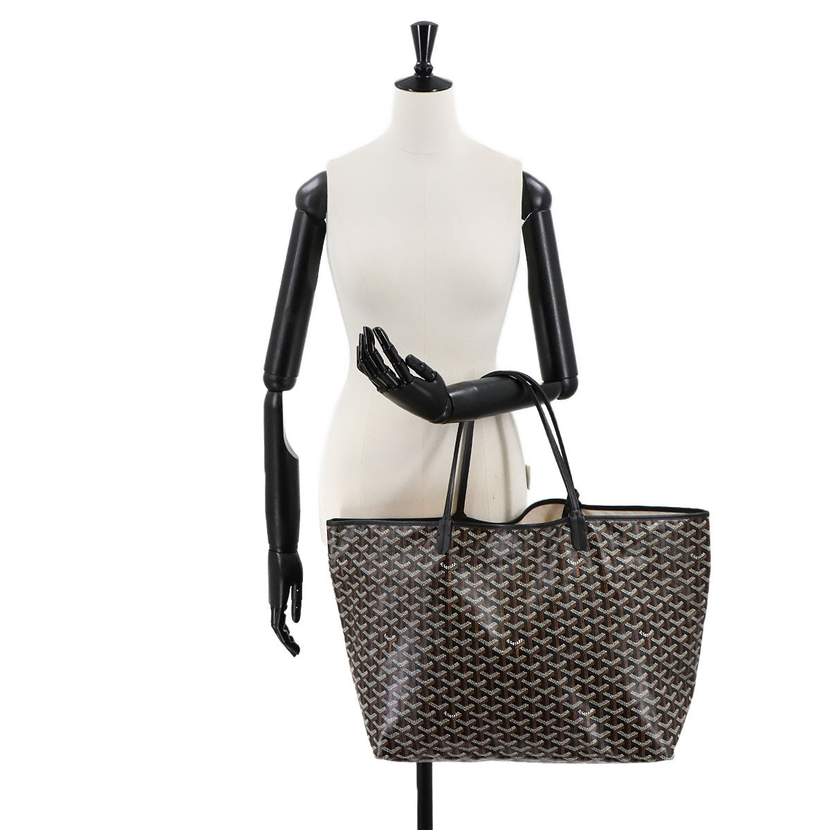 Saint Louis GM Tote Bag PVC Leather Black Unisex