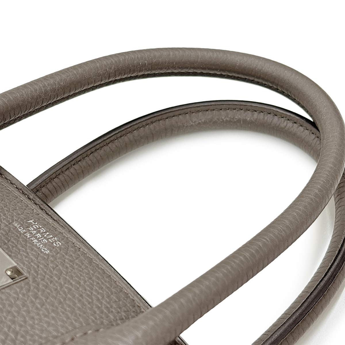 Birkin 30 Veau Togo Etain Hand Bag Grey Purse