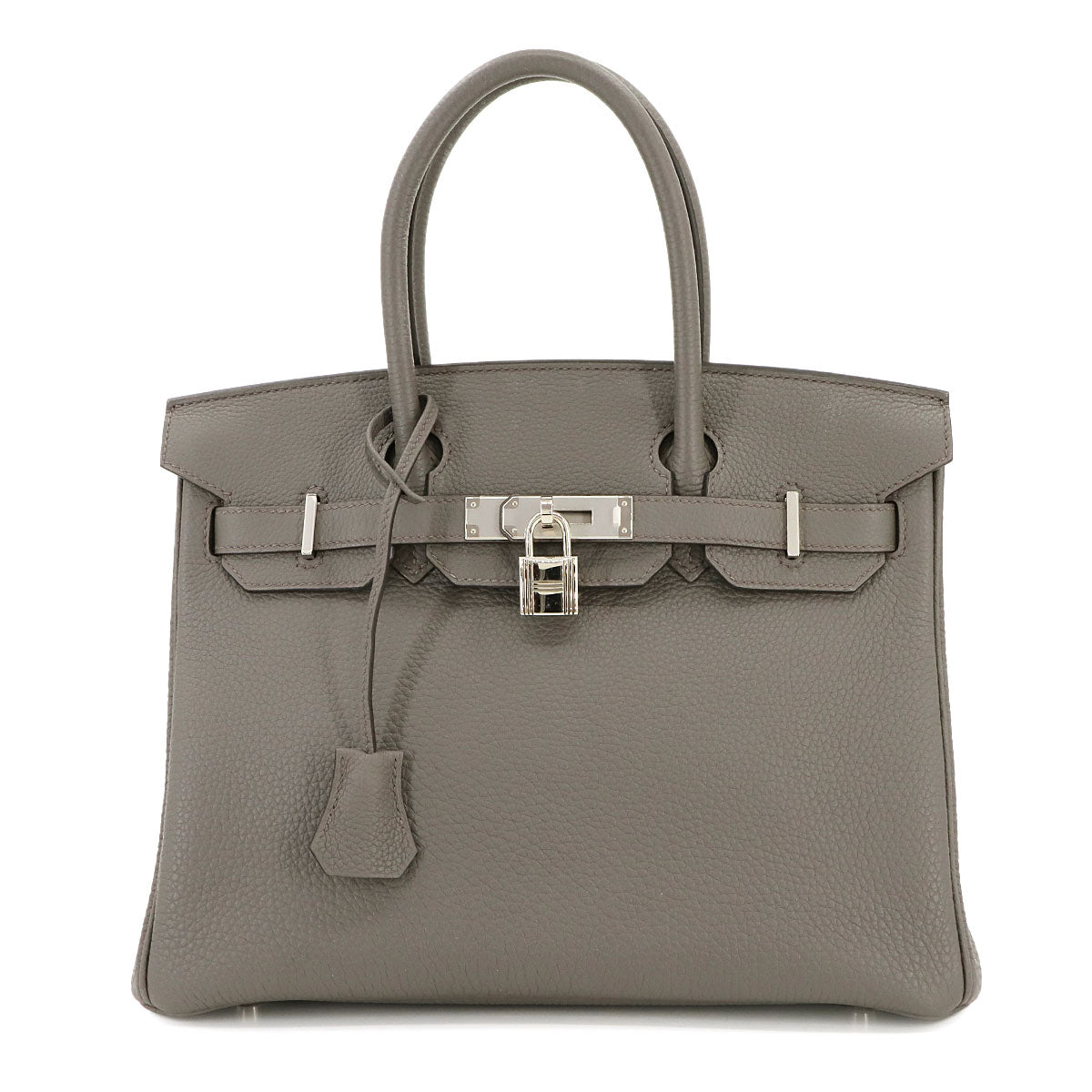 Birkin 30 Veau Togo Etain Hand Bag Grey Purse