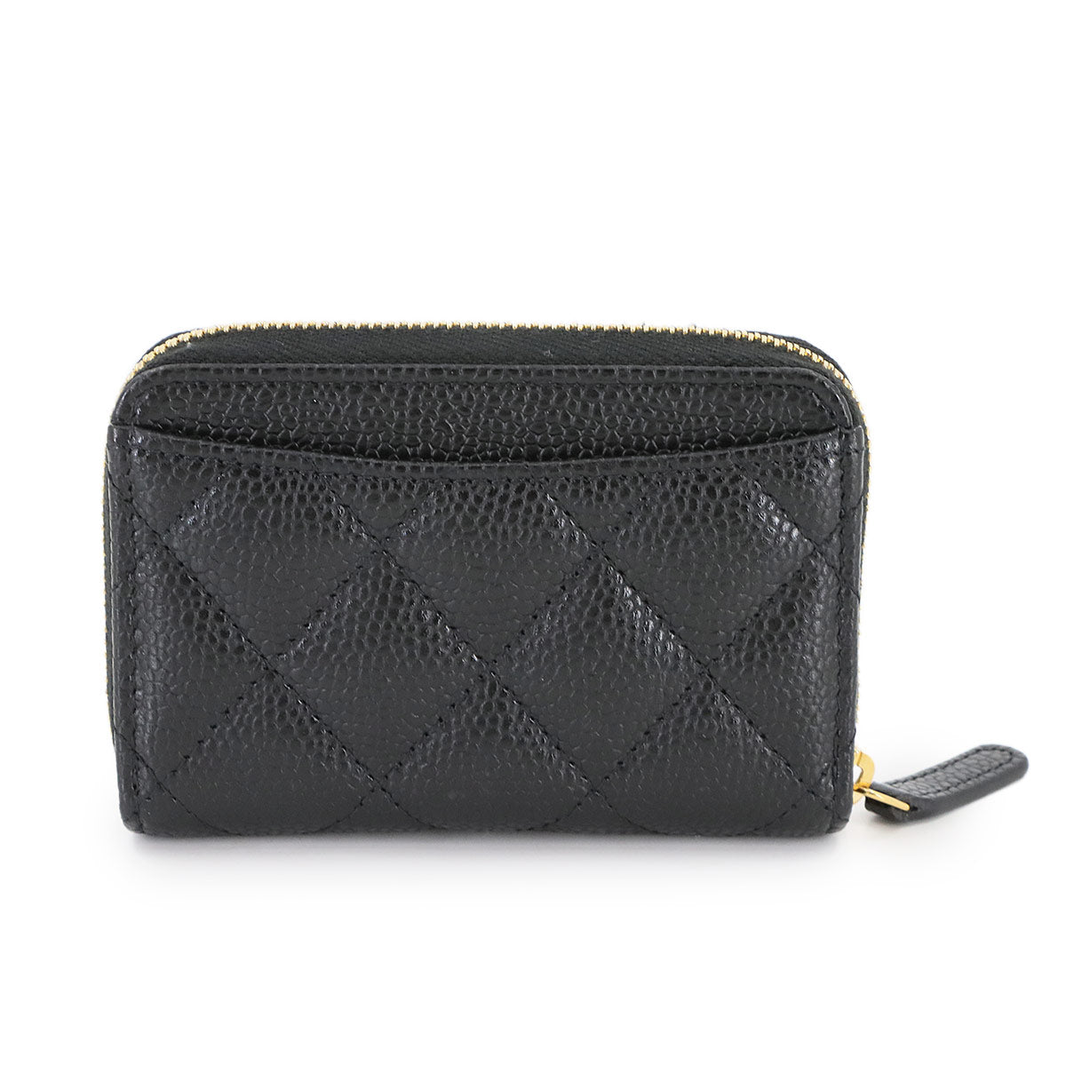 Matelasse Coin Case Purse Leather Black AP0216