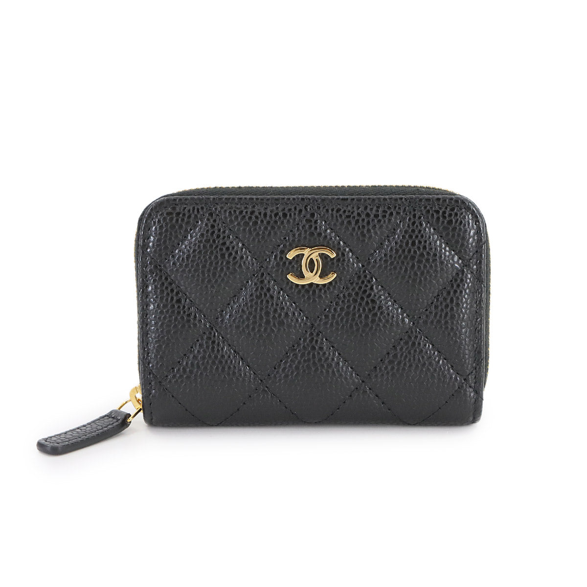 Classic Zipped Coin Purse Leather Black AP0216