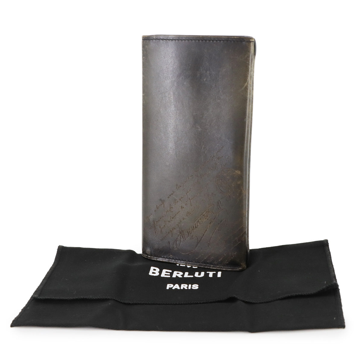 Calligraphy Espas Yen Scritto Long Wallet Leather Brown