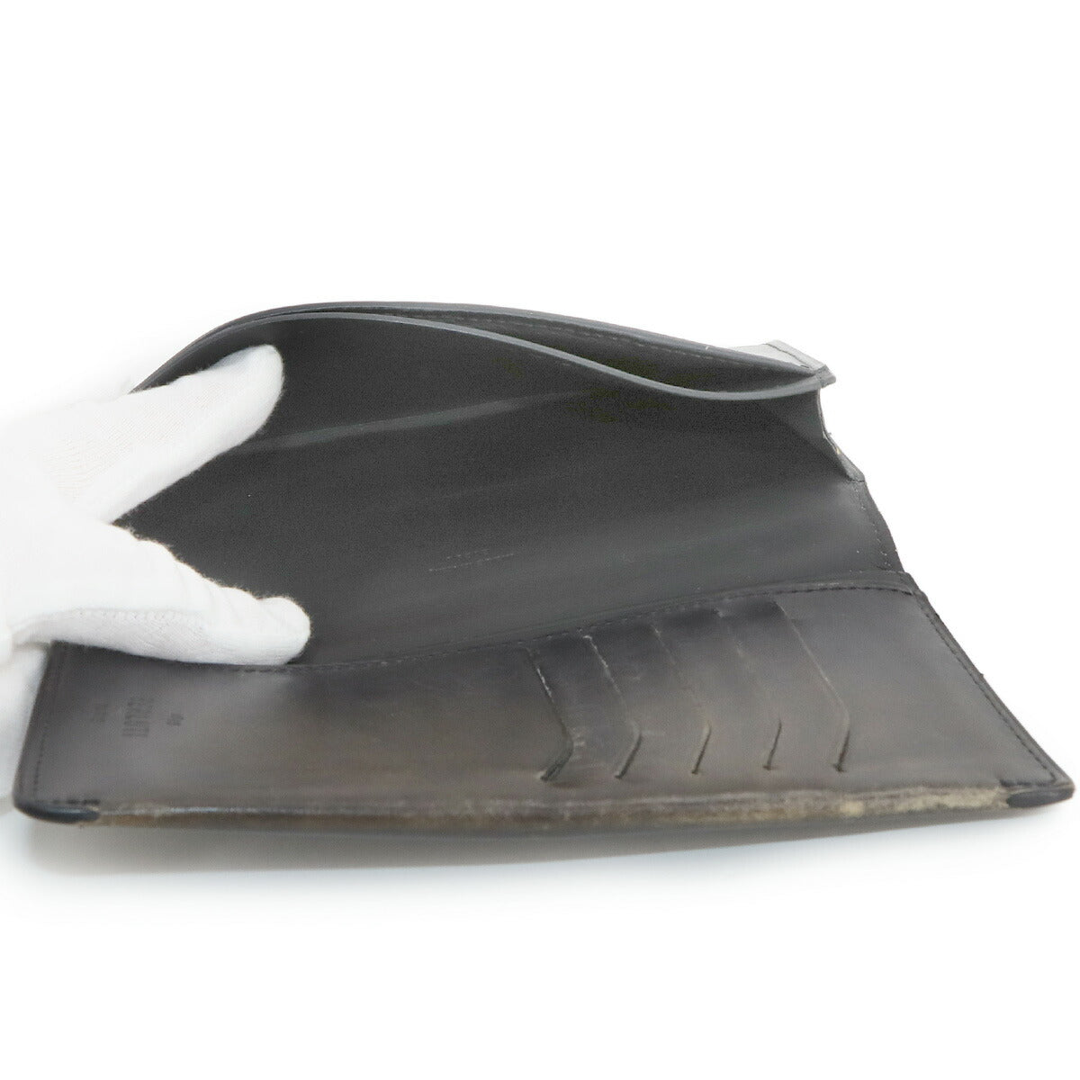 Calligraphy Espas Yen Scritto Long Wallet Leather Brown