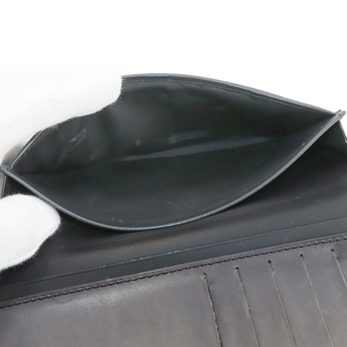 Calligraphy Espas Yen Scritto Long Wallet Leather Brown