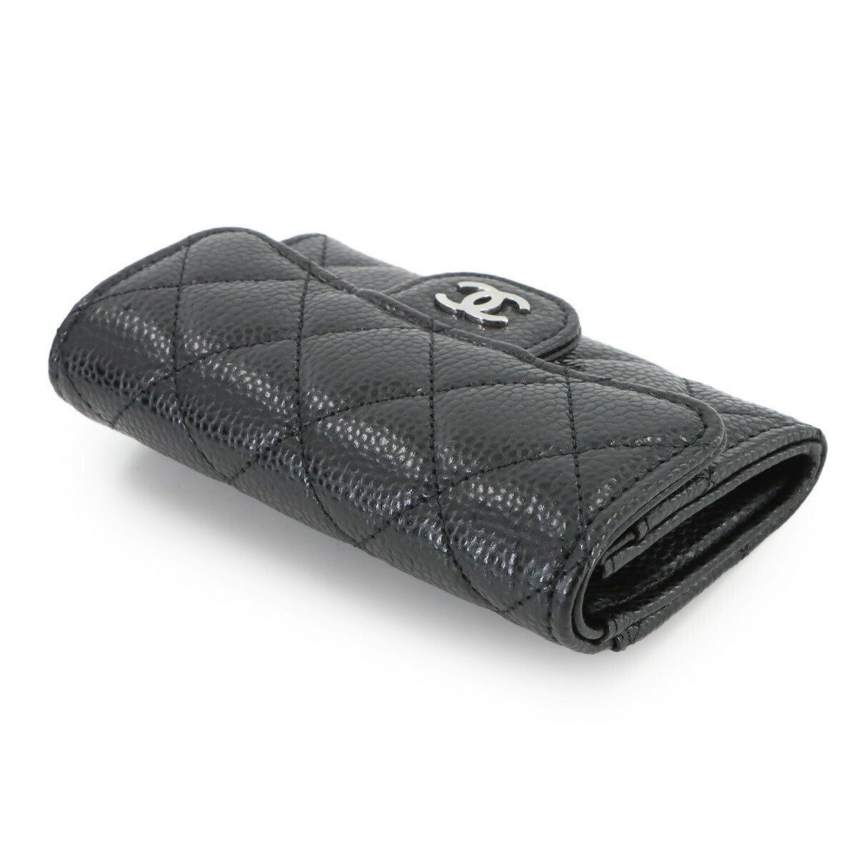 Matelasse Card Case Leather Black AP0214 Accessory