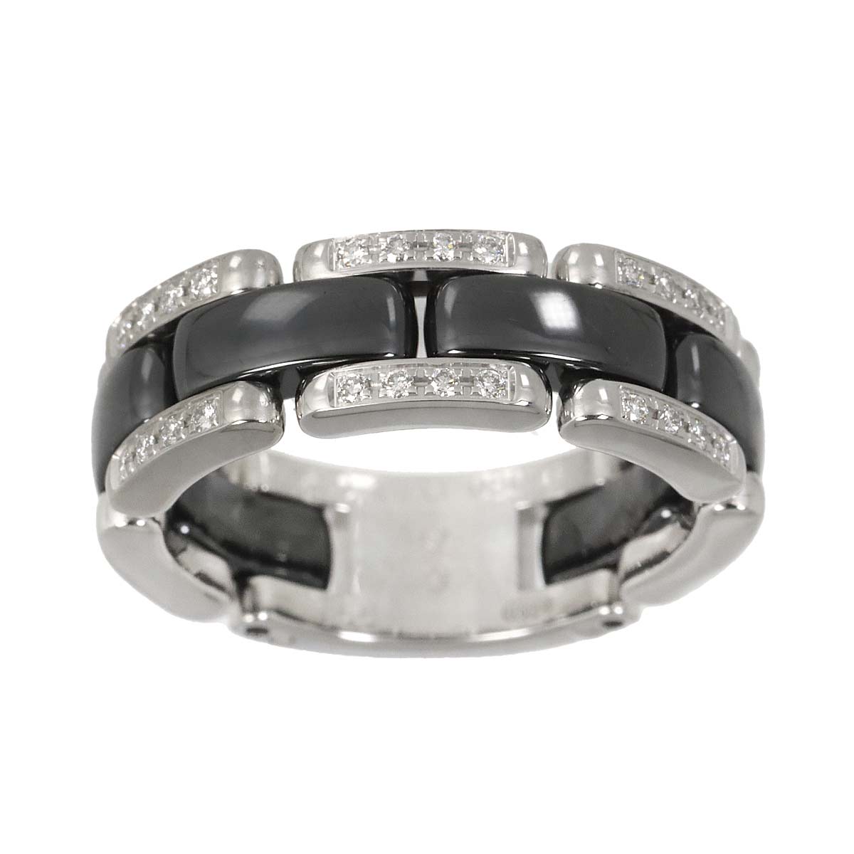 ULTRA MM Diamond Ring Ceramic 18K WG 750 Size55 7.25(US)