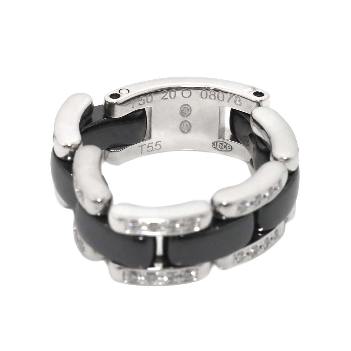 ULTRA MM Diamond Ring Ceramic 18K WG 750 Size55 7.25(US)