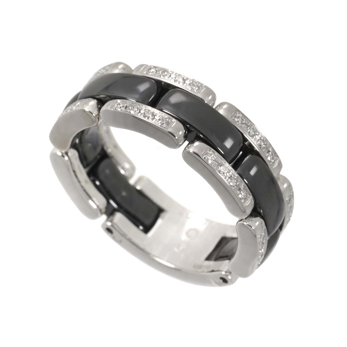 ULTRA MM Diamond Ring Ceramic 18K WG 750 Size55 7.25(US)