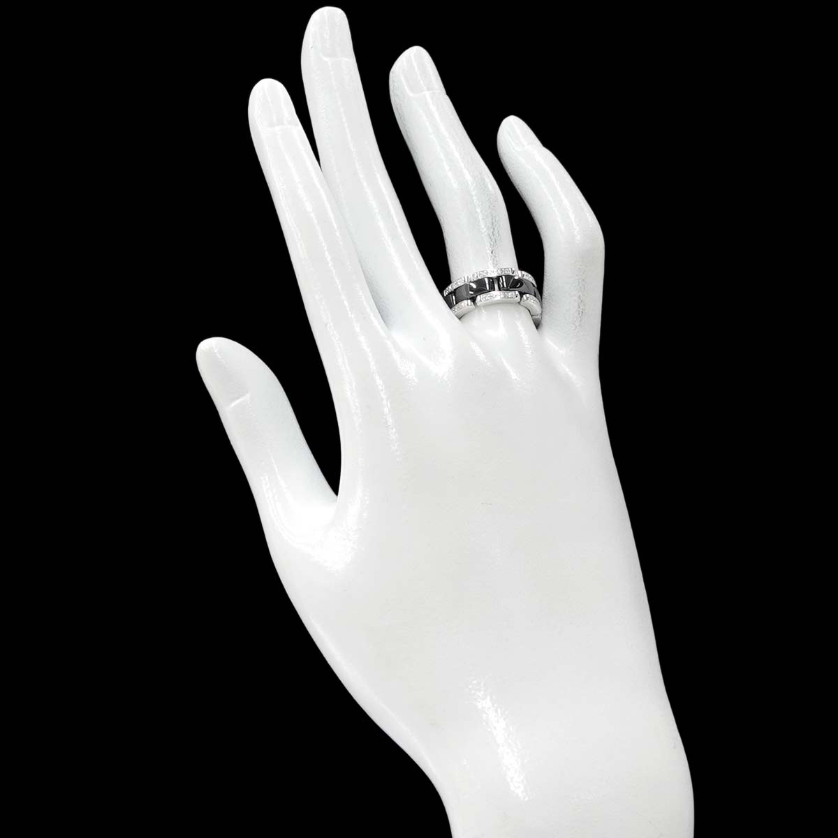 ULTRA MM Diamond Ring Ceramic 18K WG 750 Size55 7.25(US)