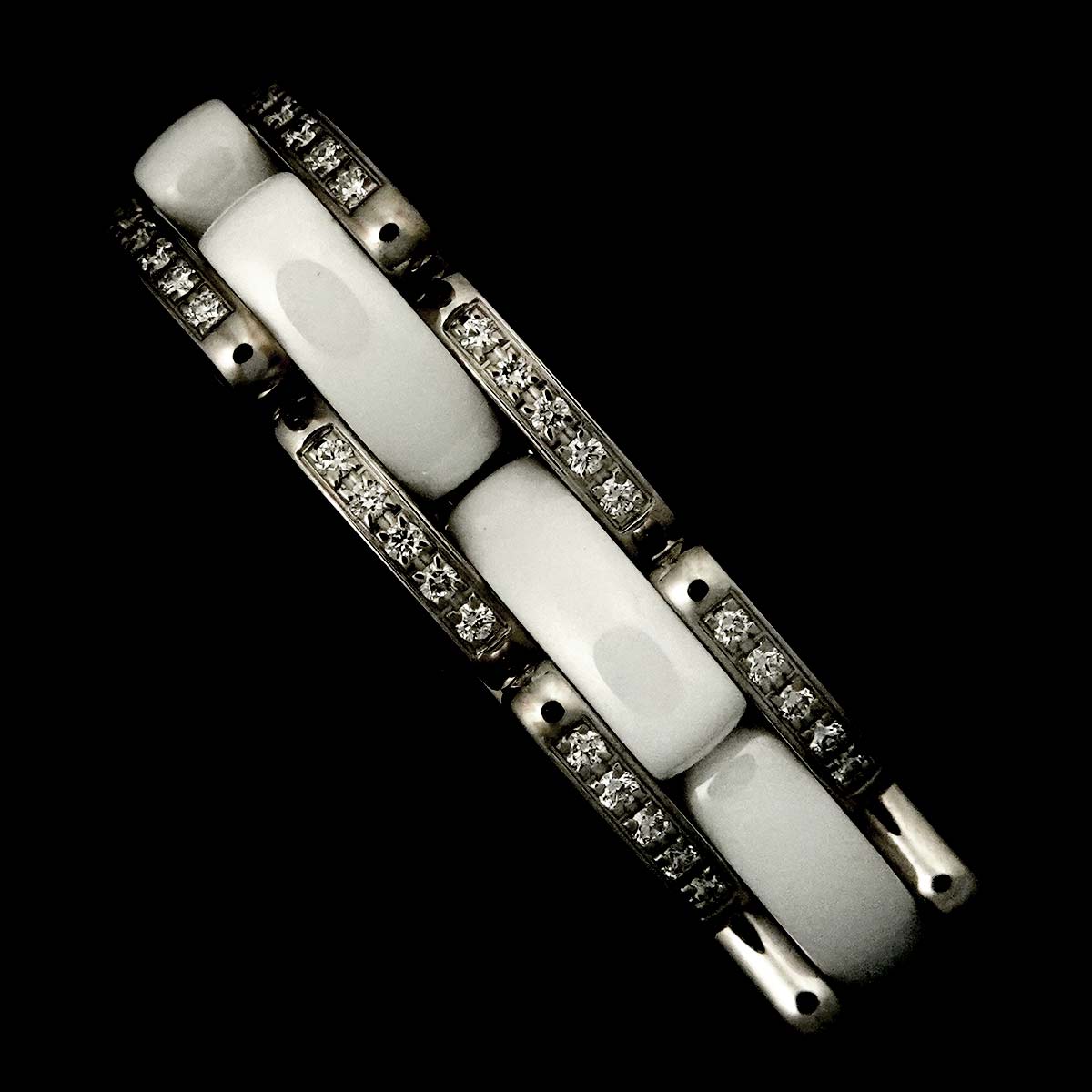 ULTRA MM Diamond Ring Ceramic 18K WG 750 Size51 5.25(US)