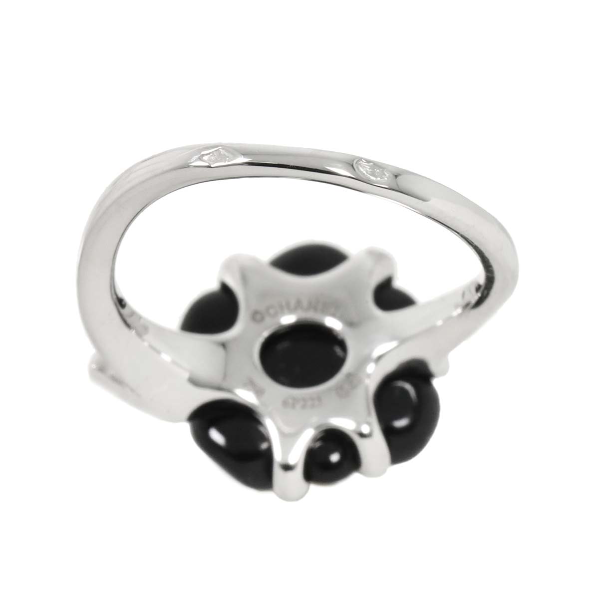 Camelia Onyx Diamond Ring 18K WG 750 Size48 4.5(US) Onyx Diamond Ring 18K WG 750 Size48 4.5(US)