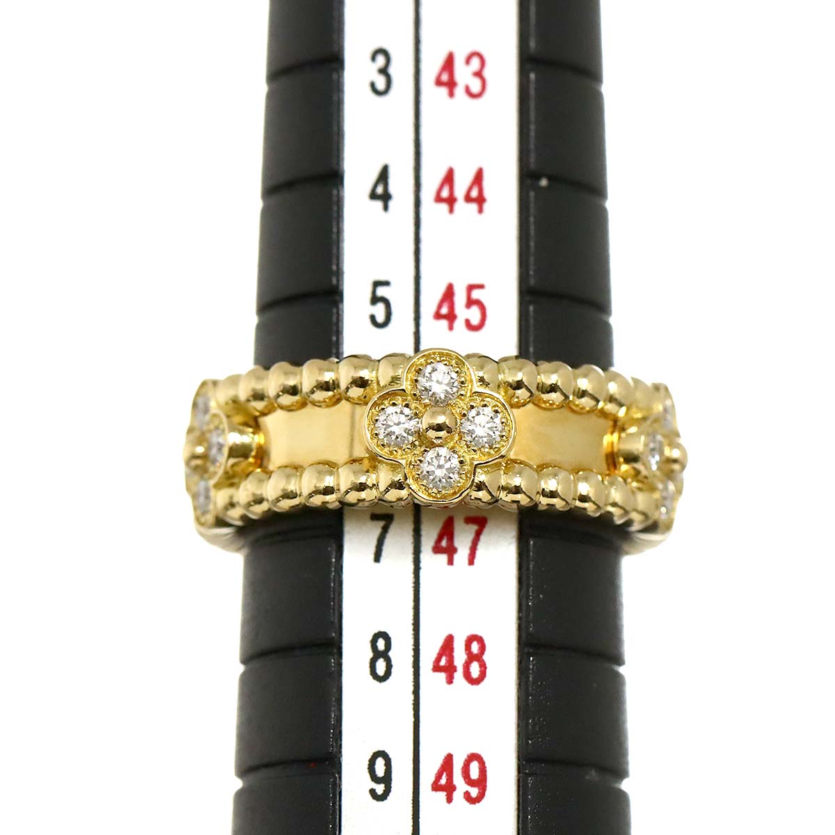 Perlee Sweet clover Diamond Ring 18K YG 750 46 3.75 US