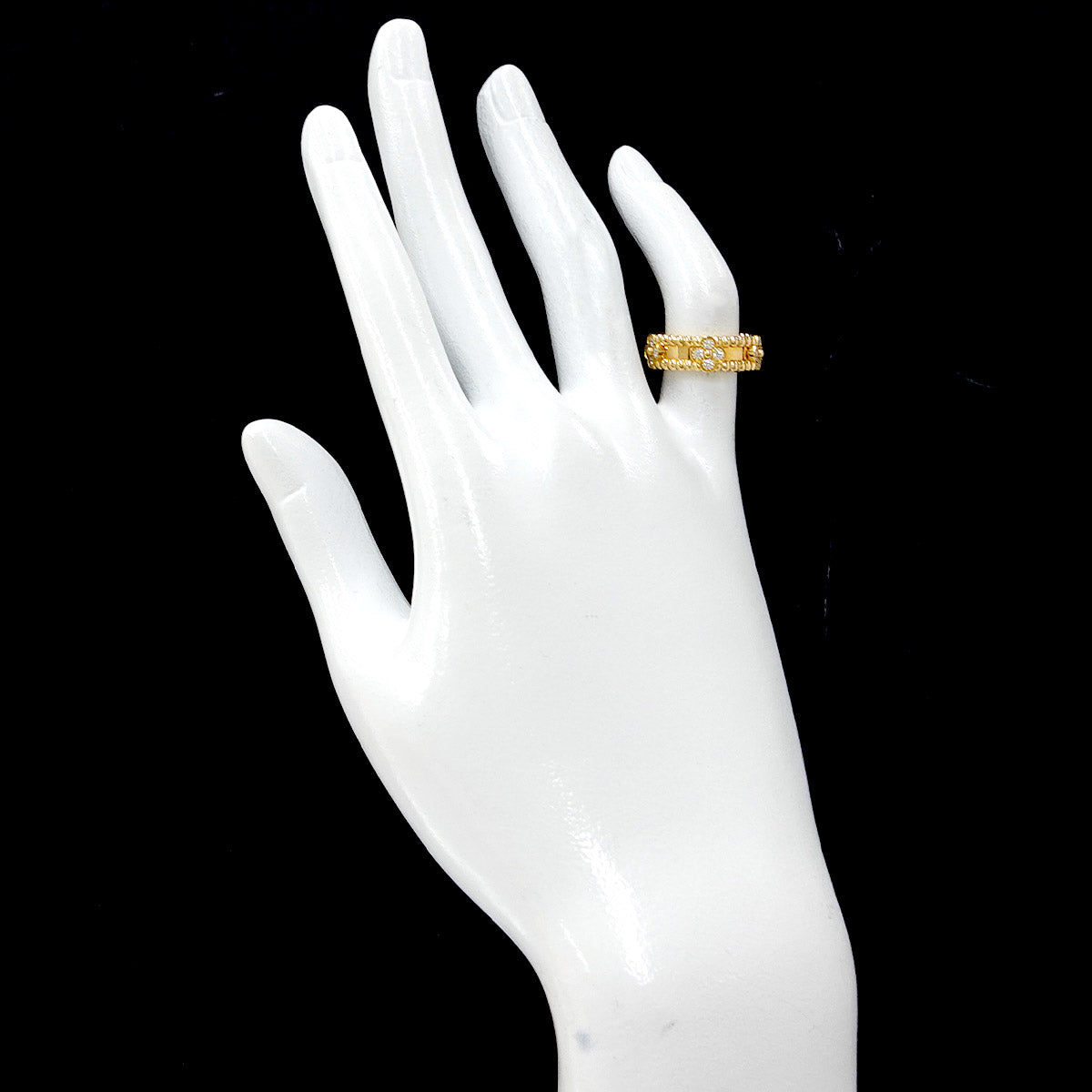 Perlee Sweet clover Diamond Ring 18K YG 750 46 3.75 US