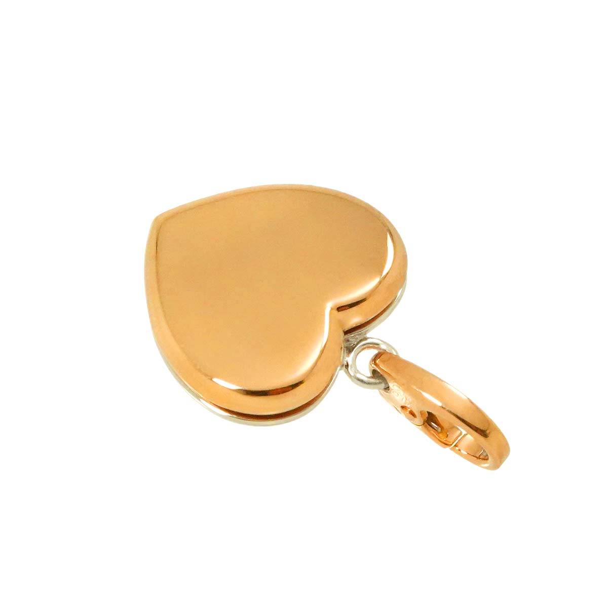 Double Heart Pendant Top 18K PG WG 750